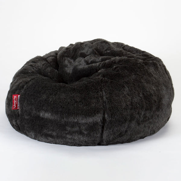 CloudSac 200 Barn Memory Foam Stor Sakkosekk 2-12 år - Fuskepels Svart