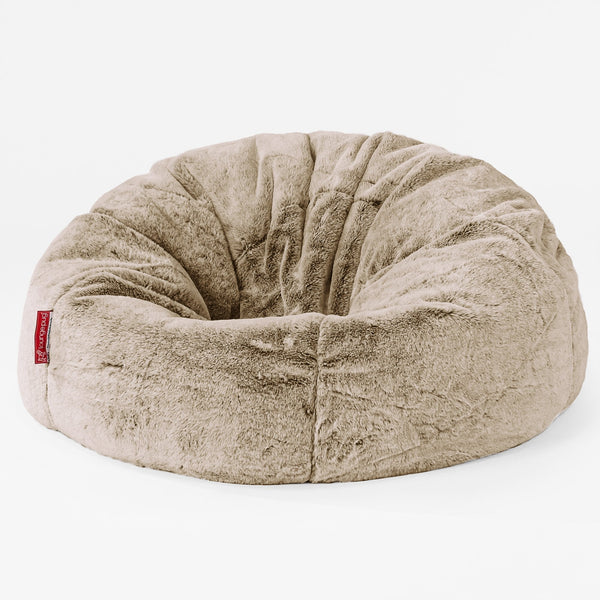 CloudSac 200 Barn Memory Foam Stor Sakkosekk 2-12 år - Kanin-fuskepels Gyllenbrun