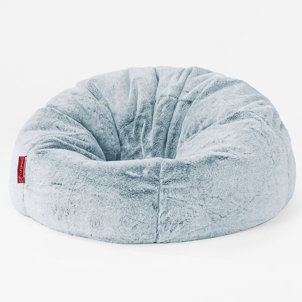 CloudSac 200 Barn Memory Foam Stor Sakkosekk 2-12 år - Kanin-fuskepels Støvete Blå