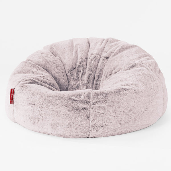 CloudSac 200 Barn Memory Foam Stor Sakkosekk 2-12 år - Kanin-fuskepels Støvete Rosa