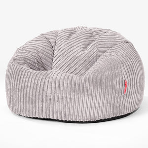 CloudSac 200 Barn Memory Foam Stor Sakkosekk 2-12 år - Kordfløyel Sølvgrå
