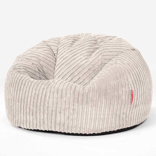 CloudSac 200 Barn Memory Foam Stor Sakkosekk 2-12 år - Kordfløyel Elfenben 01