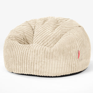 CloudSac 200 Barn Memory Foam Stor Sakkosekk 2-12 år - Kordfløyel Krem