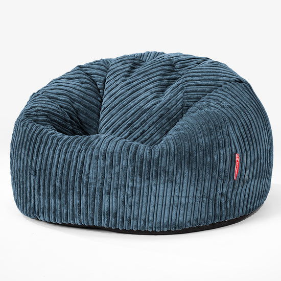 CloudSac 200 Barn Memory Foam Stor Sakkosekk 2-12 år - Kordfløyel Marineblå 01