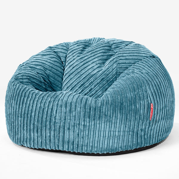 CloudSac 200 Barn Memory Foam Stor Sakkosekk 2-12 år - Kordfløyel Turkis 01