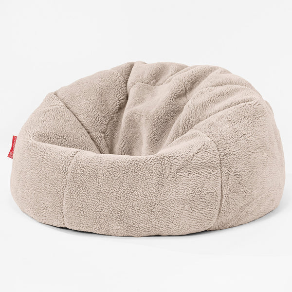 CloudSac 200 Barn Memory Foam Stor Sakkosekk 2-12 år - Teddy-fuskepels Mink