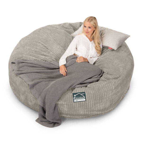 CloudSac 3000 XXL Gigant Dobbel Memory Foam Saccosekk Sofa - Kordfløyel Mink 01