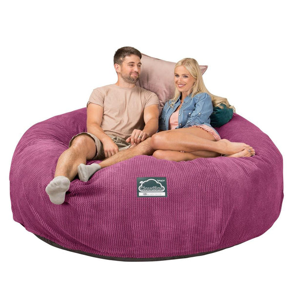 CloudSac 3000 XXL Gigant Dobbel Memory Foam Saccosekk Sofa - Pom-pom Rosa