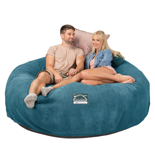 CloudSac 3000 XXL Gigant Dobbel Memory Foam Saccosekk Sofa - Pom-pom Turkis