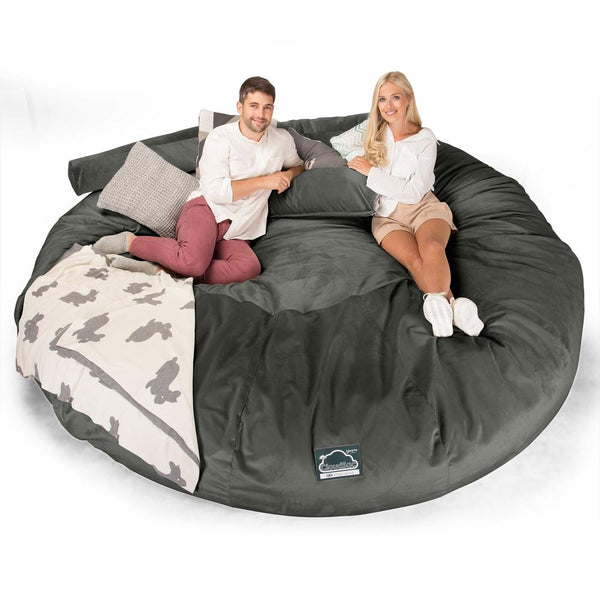 CloudSac 5000 XXXXXL Titanisk Memory Foam Saccosekk Sofa - Fløyel Grafitt