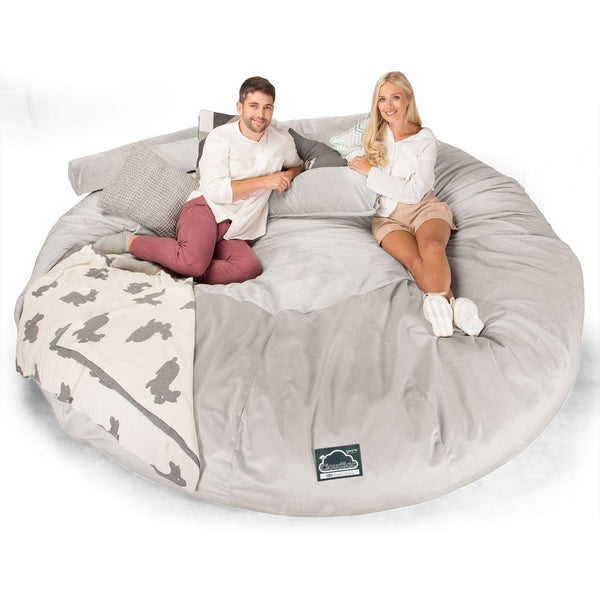 CloudSac 5000 XXXXXL Titanisk Memory Foam Saccosekk Sofa - Fløyel Sølv