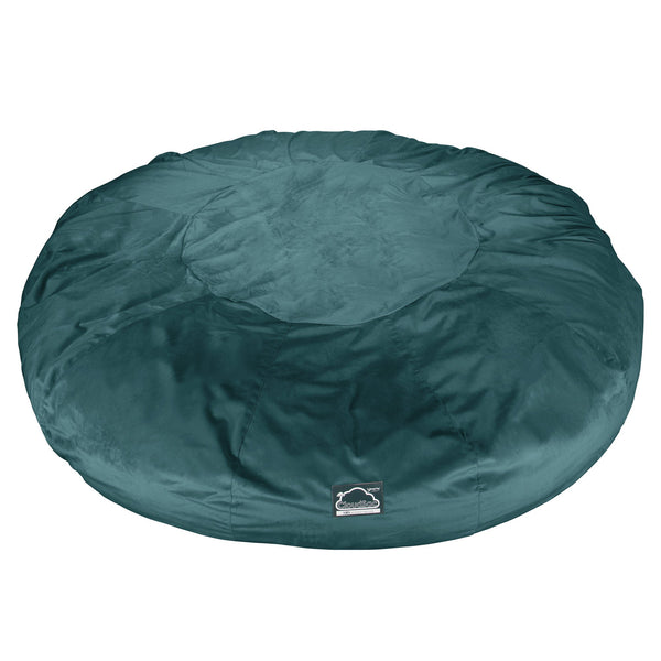 CloudSac 5000 XXXXXL Titanisk Memory Foam Saccosekk Sofa - Fløyel Mørketurkis Fabric Close-up Image