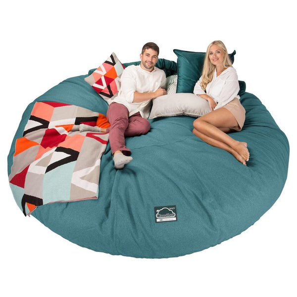 CloudSac 5000 XXXXXL Titanisk Memory Foam Saccosekk Sofa - Interalli Ull Aqua