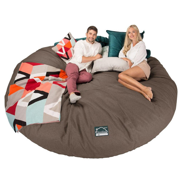 CloudSac 5000 XXXXXL Titanisk Memory Foam Saccosekk Sofa - Interalli Ull Kjeksfarge