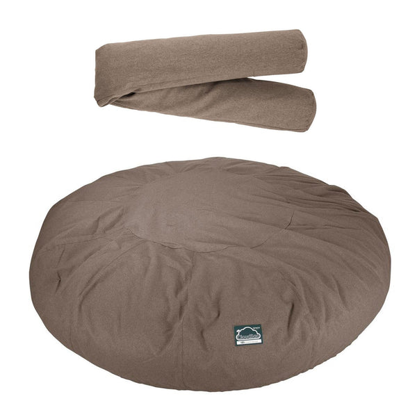 CloudSac 5000 XXXXXL Titanisk Memory Foam Saccosekk Sofa - Interalli Ull Kjeksfarge Fabric Close-up Image