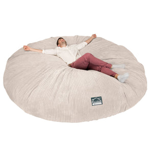 CloudSac 5000 XXXXXL Titanisk Memory Foam Saccosekk Sofa - Kordfløyel Elfenben