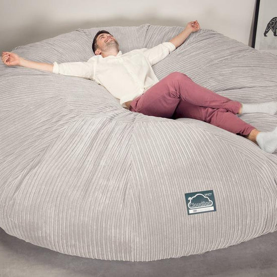 CloudSac 5000 XXXXXL Titanisk Memory Foam Saccosekk Sofa - Kordfløyel Elfenben 05