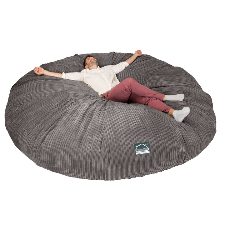 CloudSac 5000 XXXXXL Titanisk Memory Foam Saccosekk Sofa - Kordfløyel Grafitt 01