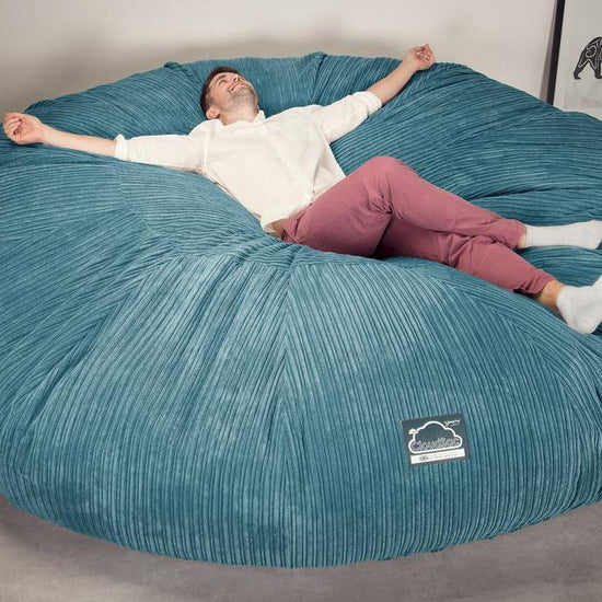 CloudSac 5000 XXXXXL Titanisk Memory Foam Saccosekk Sofa - Kordfløyel Turkis 05