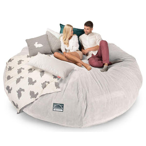 CloudSac 5000 XXXXXL Titanisk Memory Foam Saccosekk Sofa - Pom-pom Elfenben