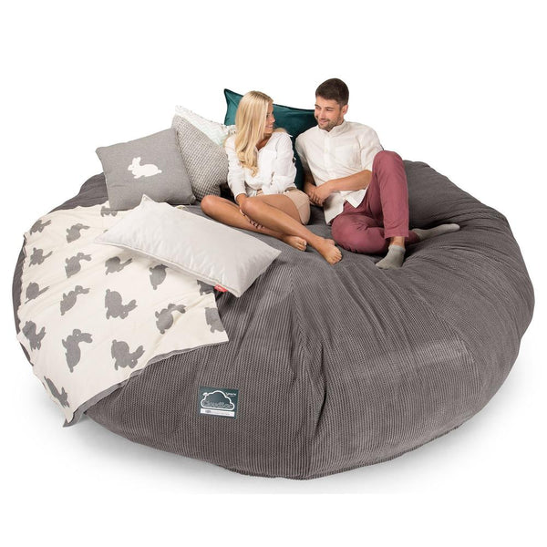 CloudSac 5000 XXXXXL Titanisk Memory Foam Saccosekk Sofa - Pom-pom Koksgrå