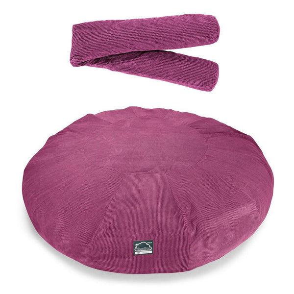 CloudSac 5000 XXXXXL Titanisk Memory Foam Saccosekk Sofa - Pom-pom Rosa Fabric Close-up Image