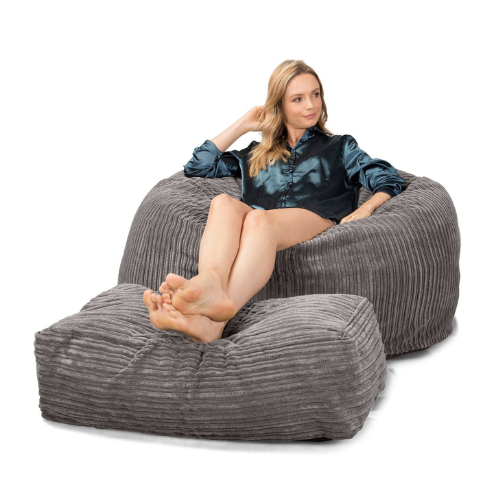 CloudSac 510 XL Stor Memory Foam Sakkosekk - Kordfløyel Grafitt 02