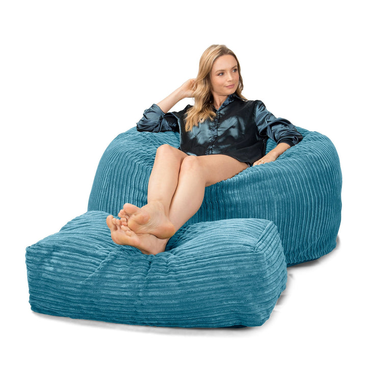 CloudSac 510 XL Stor Memory Foam Sakkosekk - Kordfløyel Turkis 02