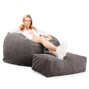 CloudSac 510 XL Stor Memory Foam Sakkosekk - Pom-pom Koksgrå