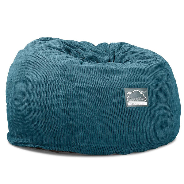 CloudSac 510 XL Stor Memory Foam Sakkosekk - Pom-pom Turkis Fabric Close-up Image
