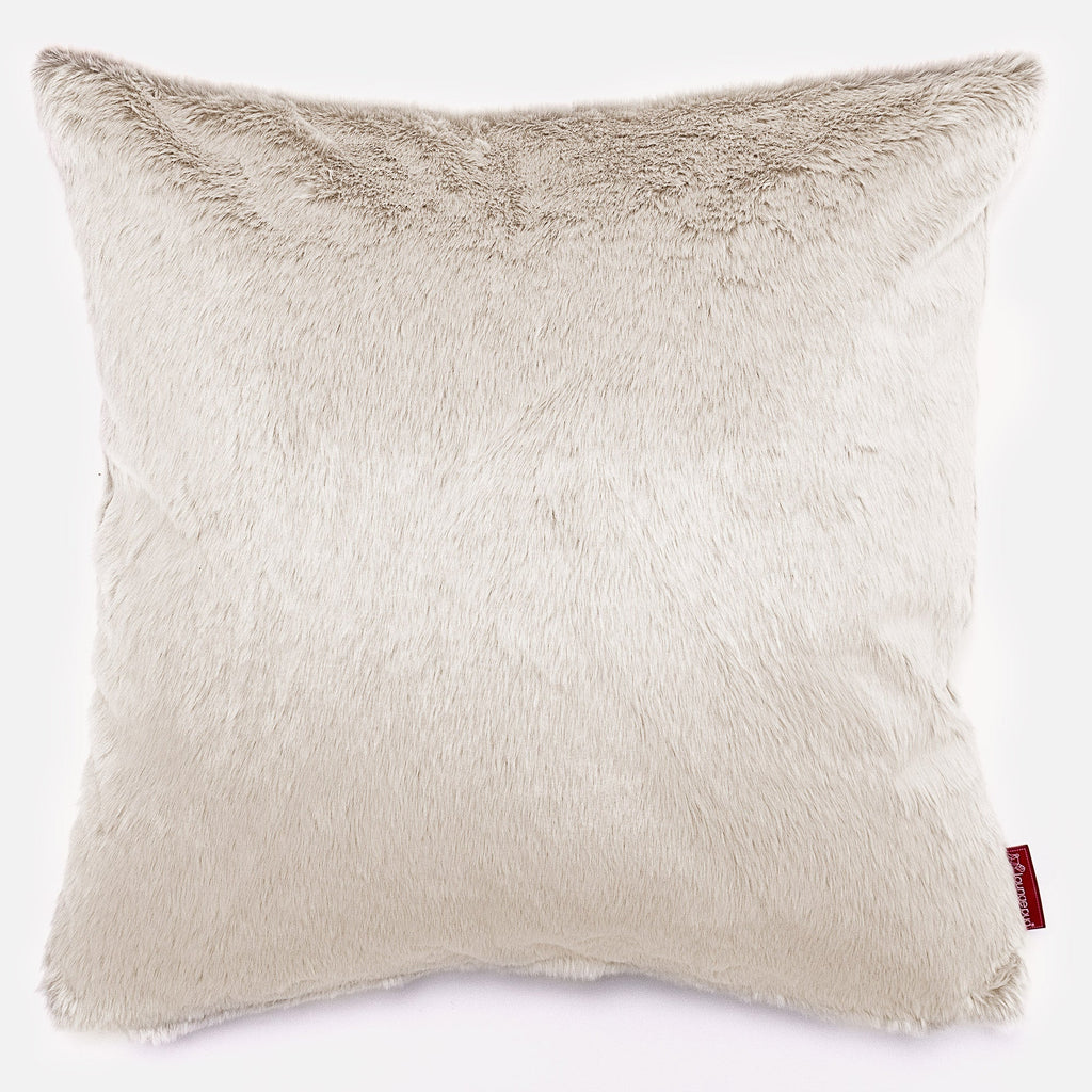 Ekstra Stor Putetrekk 70 x 70cm - Kanin-fuskepels Hvit 01