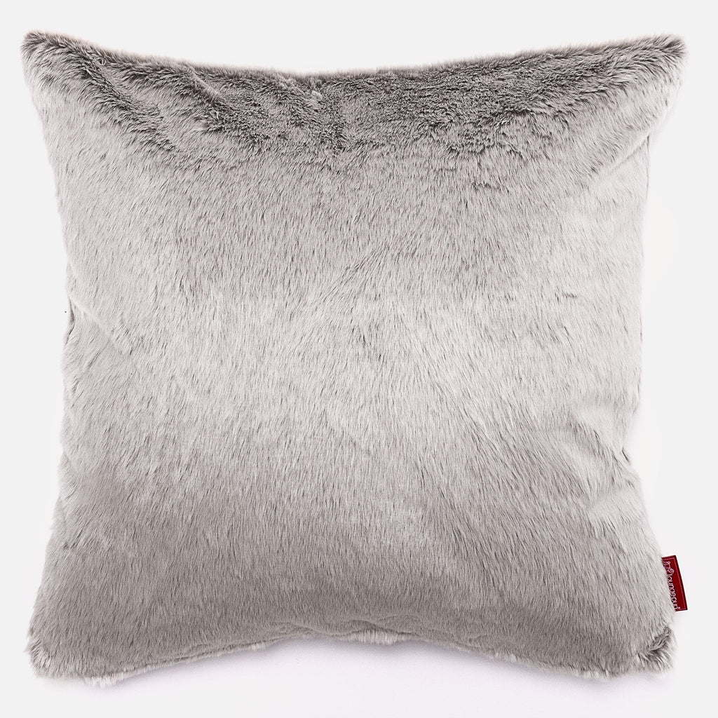 Ekstra Stor Putetrekk 70 x 70cm - Kanin-fuskepels Lysegrå 01