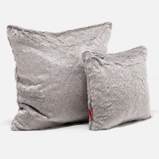 Ekstra Stor Putetrekk 70 x 70cm - Kanin-fuskepels Lysegrå 02