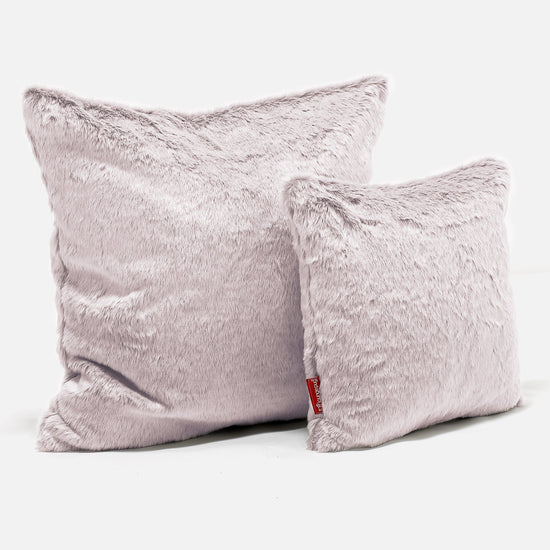 Ekstra Stor Putetrekk 70 x 70cm - Kanin-fuskepels Støvete Rosa 02