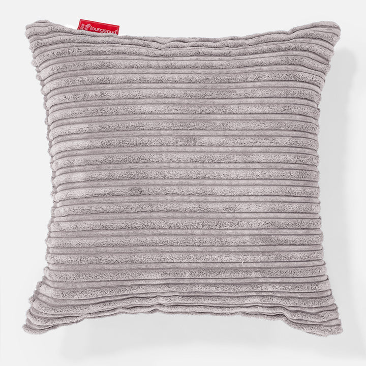 Ekstra Stor Putetrekk 70 x 70cm - Kordfløyel Aluminium Sølv 01