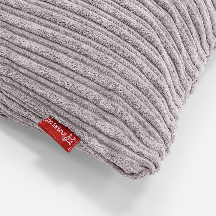 Ekstra Stor Putetrekk 70 x 70cm - Kordfløyel Aluminium Sølv 03