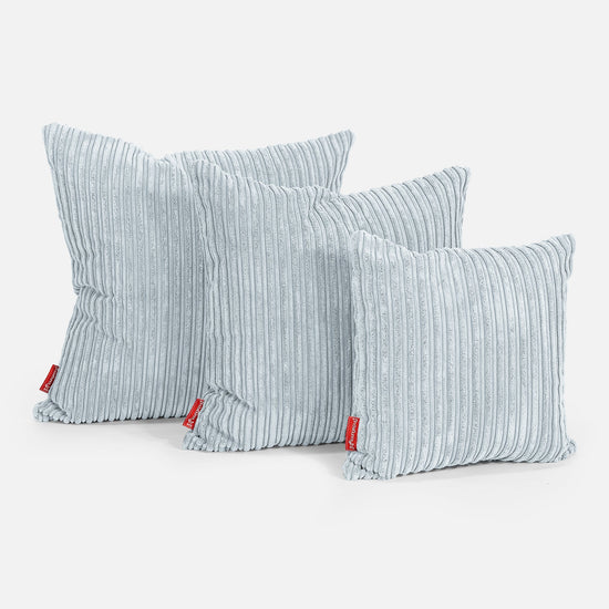Ekstra Stor Putetrekk 70 x 70cm - Kordfløyel Babyblå 02