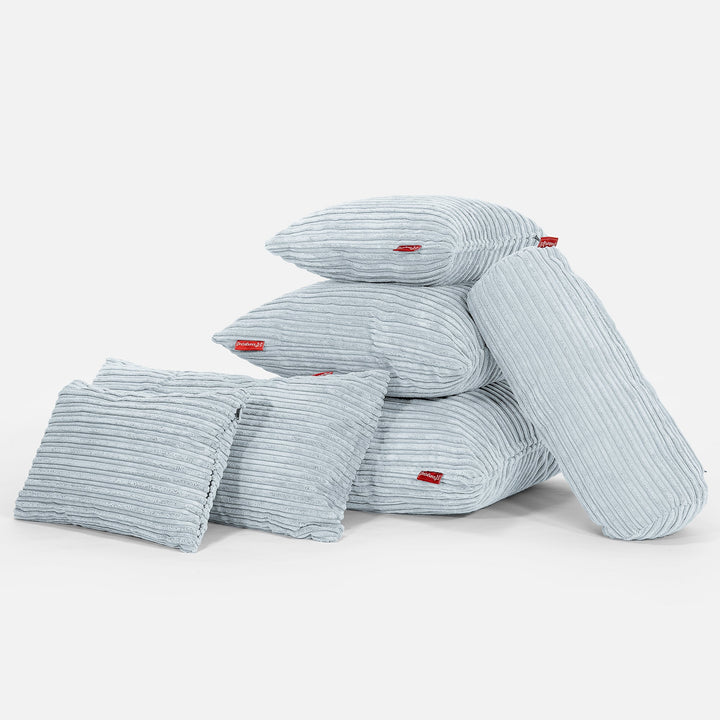 Ekstra Stor Putetrekk 70 x 70cm - Kordfløyel Babyblå 04