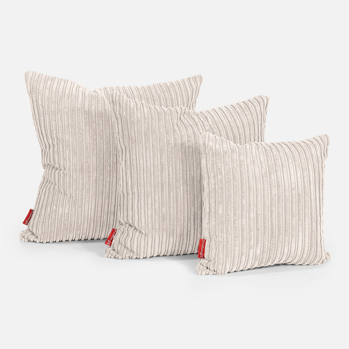 Ekstra Stor Putetrekk 70 x 70cm - Kordfløyel Elfenben 02