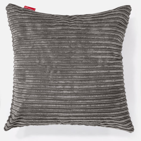 Ekstra Stor Putetrekk 70 x 70cm - Kordfløyel Grafitt 01