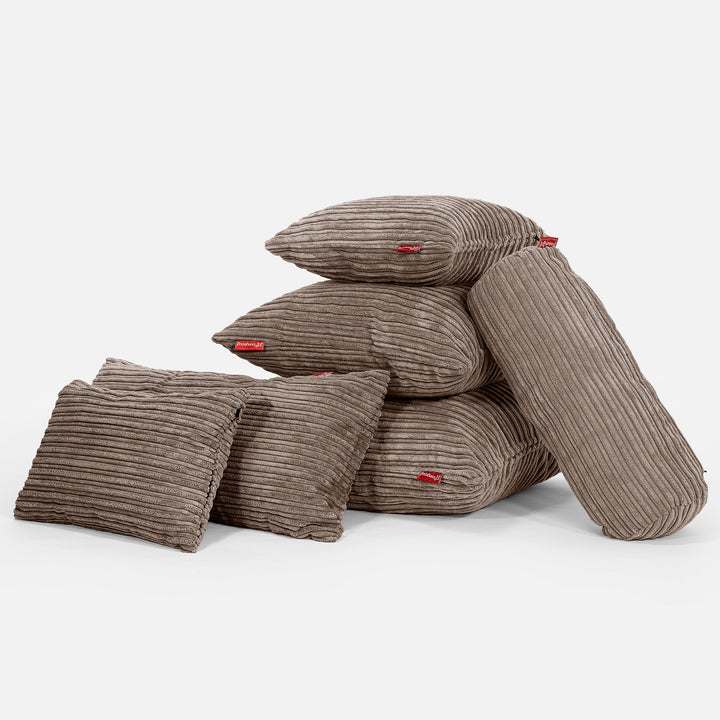 Ekstra Stor Putetrekk 70 x 70cm - Kordfløyel Mokka 04