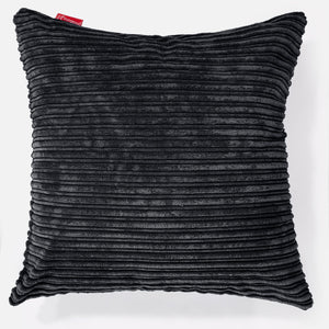 Ekstra Stor Putetrekk 70 x 70cm - Kordfløyel Svart