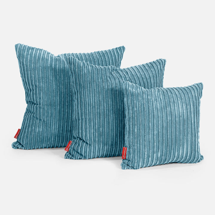 Ekstra Stor Putetrekk 70 x 70cm - Kordfløyel Turkis 02