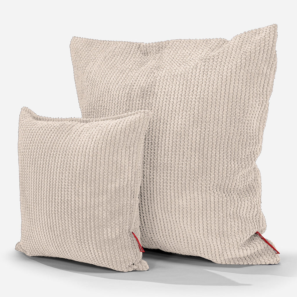 Ekstra Stor Putetrekk 70 x 70cm - Pom-pom Elfenben 02