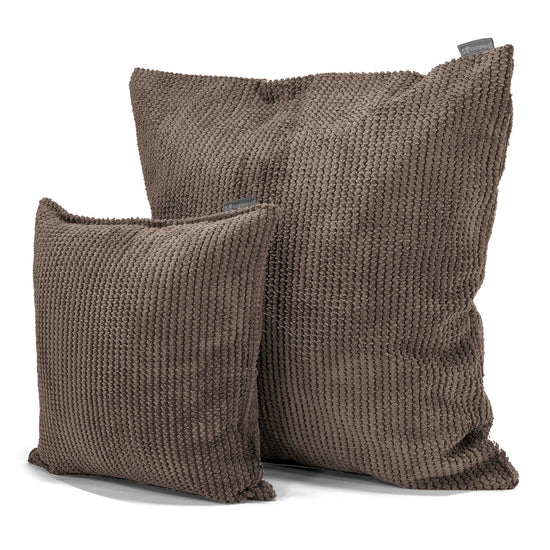 Ekstra Stor Putetrekk 70 x 70cm - Pom-pom Sjokolade 02