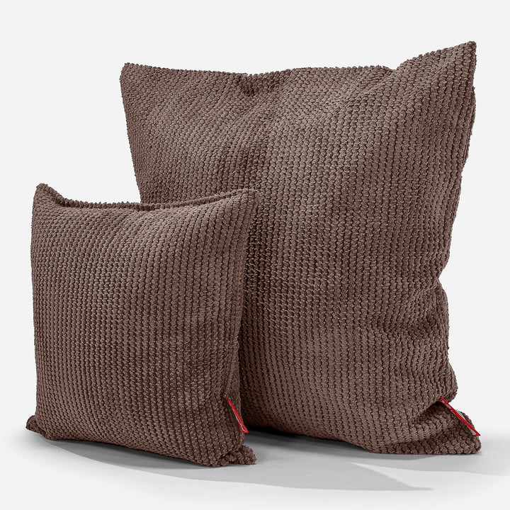Ekstra Stor Putetrekk 70 x 70cm - Pom-pom Sjokolade 02