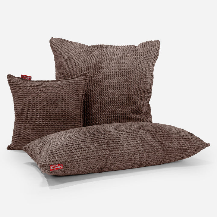 Ekstra Stor Putetrekk 70 x 70cm - Pom-pom Sjokolade 04