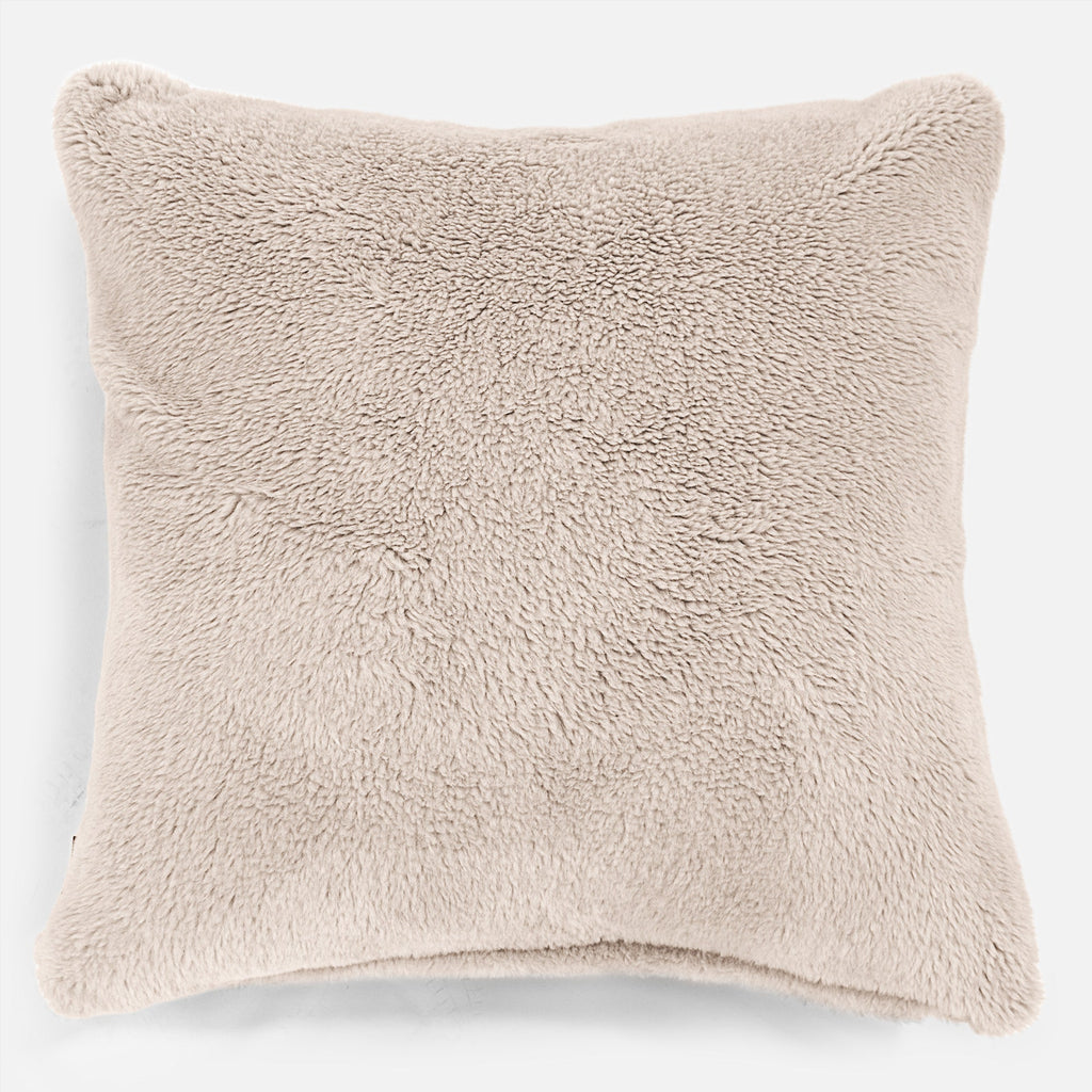 Ekstra Stor Putetrekk 70 x 70cm - Teddy-fuskepels Mink 01