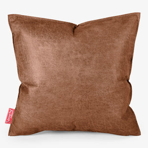 Ekstra Stor Putetrekk 70 x 70cm - Vintage Skinn Britisk Brun