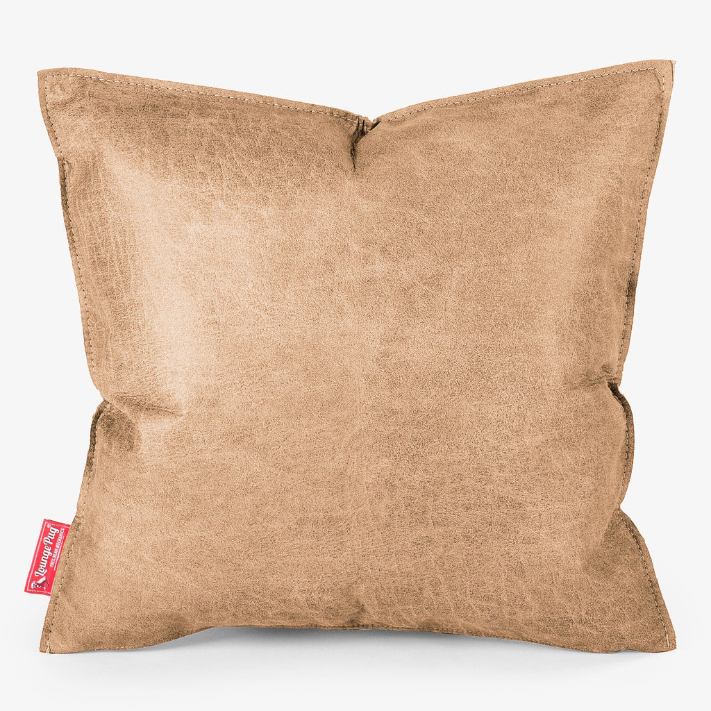 Ekstra Stor Putetrekk 70 x 70cm - Vintage Skinn Honning Brun 01